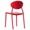 Fabulaxe Modern Plastic Outdoor Dining Chair with Open Oval Back Design, Red, PK 4 QI004226.RD.4 - alternate 3